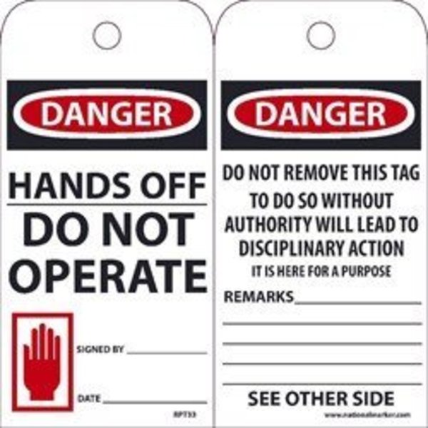 Nmc TAGS, DANGER HANDS OFF DO NOT RPT33G